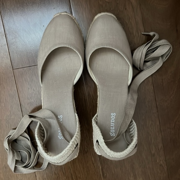Brand New Soludos Wedge Lace-Up Espadrille Sandals heels 7 - Picture 4 of 7
